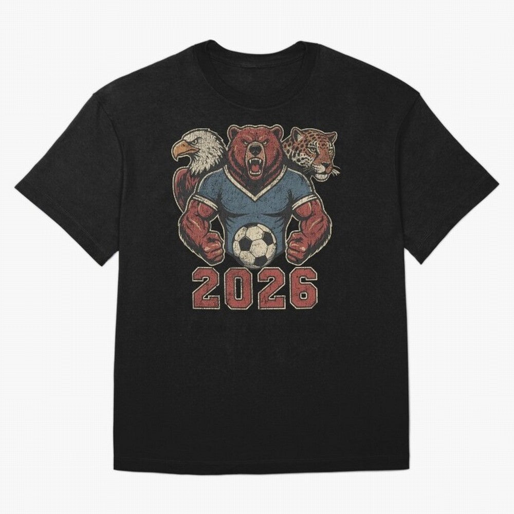 World Cup 2026 Host Mascots | USA Canada Mexico Soccer Classic T-Shirt Celebrate Fan Culture around FIFA World Cup 2026 USA Canada Mexico Spirit, Celebrating Argentina, France and Brazil, Messi, CR7 and Mbappe, Classic Soccer Heritage, Championship