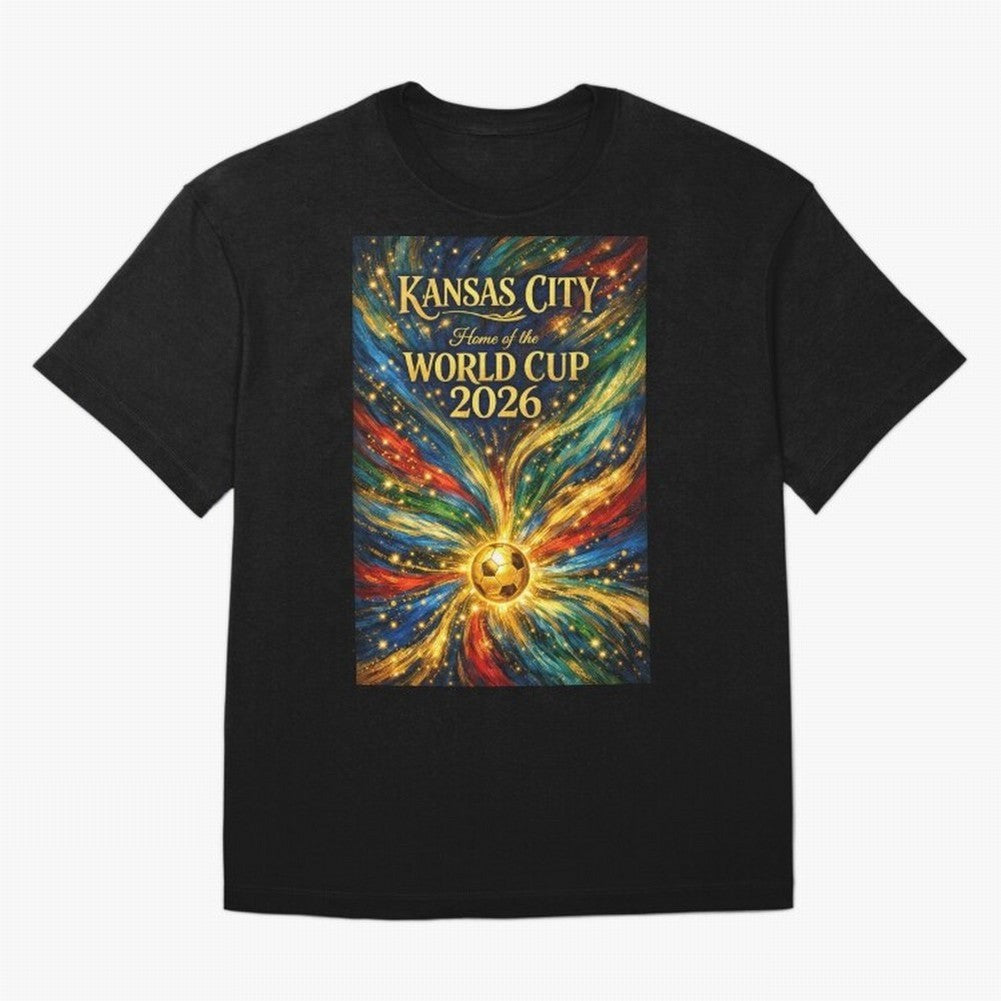 Kansas City World Cup 2026 Starburst Soccer Poster ¡ª Van Gogh Fluid Art Print Classic T-Shirt Celebrate the Next Chapter of Match Day Hype around FIFA World Cup 2026 Group Stage, Cristiano Ronaldo, Haaland and CR7, Argentina and Brazil, Goal