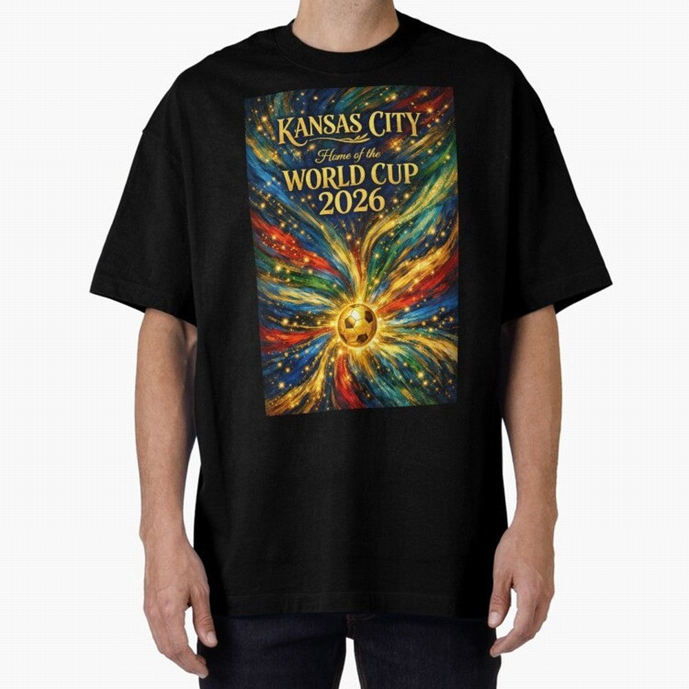 Kansas City World Cup 2026 Starburst Soccer Poster ¡ª Van Gogh Fluid Art Print Classic T-Shirt Celebrate the Next Chapter of Match Day Hype around FIFA World Cup 2026 Group Stage, Cristiano Ronaldo, Haaland and CR7, Argentina and Brazil, Goal