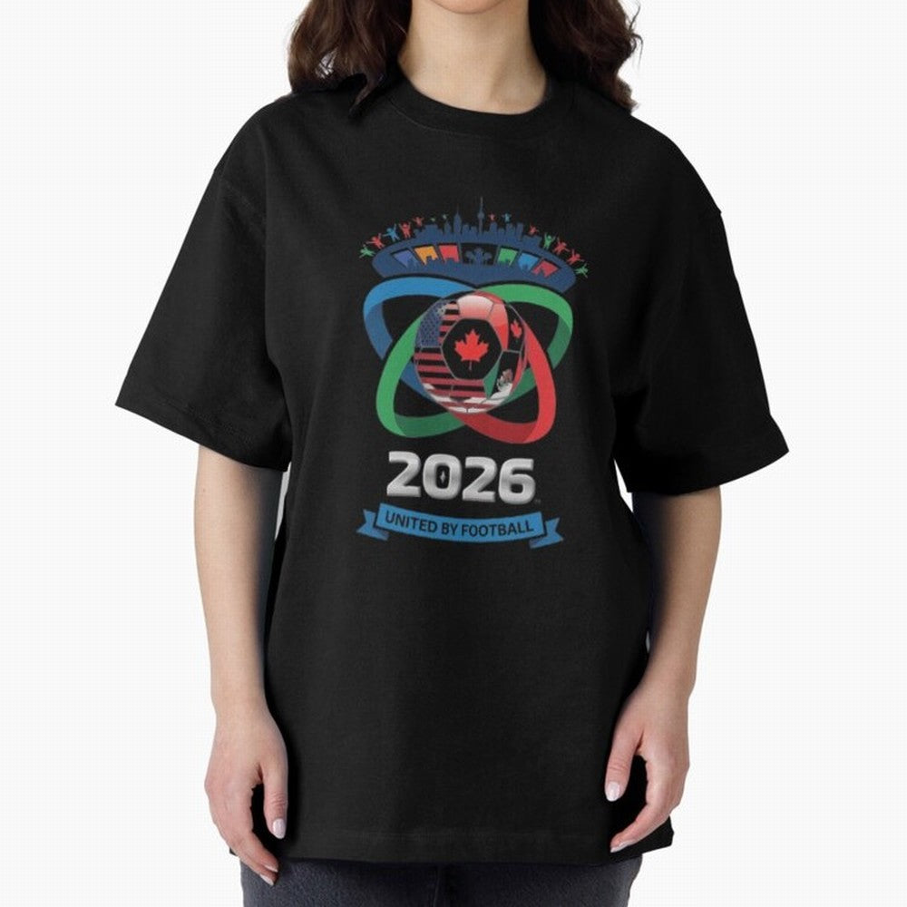 Infinity Loop World Cup 2026 Host Nation Classic T-Shirt Follow the Road to FIFA World Cup 2026 USA Canada Mexico with Messi, Neymar and Mbappe, England and Germany Energy, Championship Spirit, Famous Goals, Roaring Crowds and International