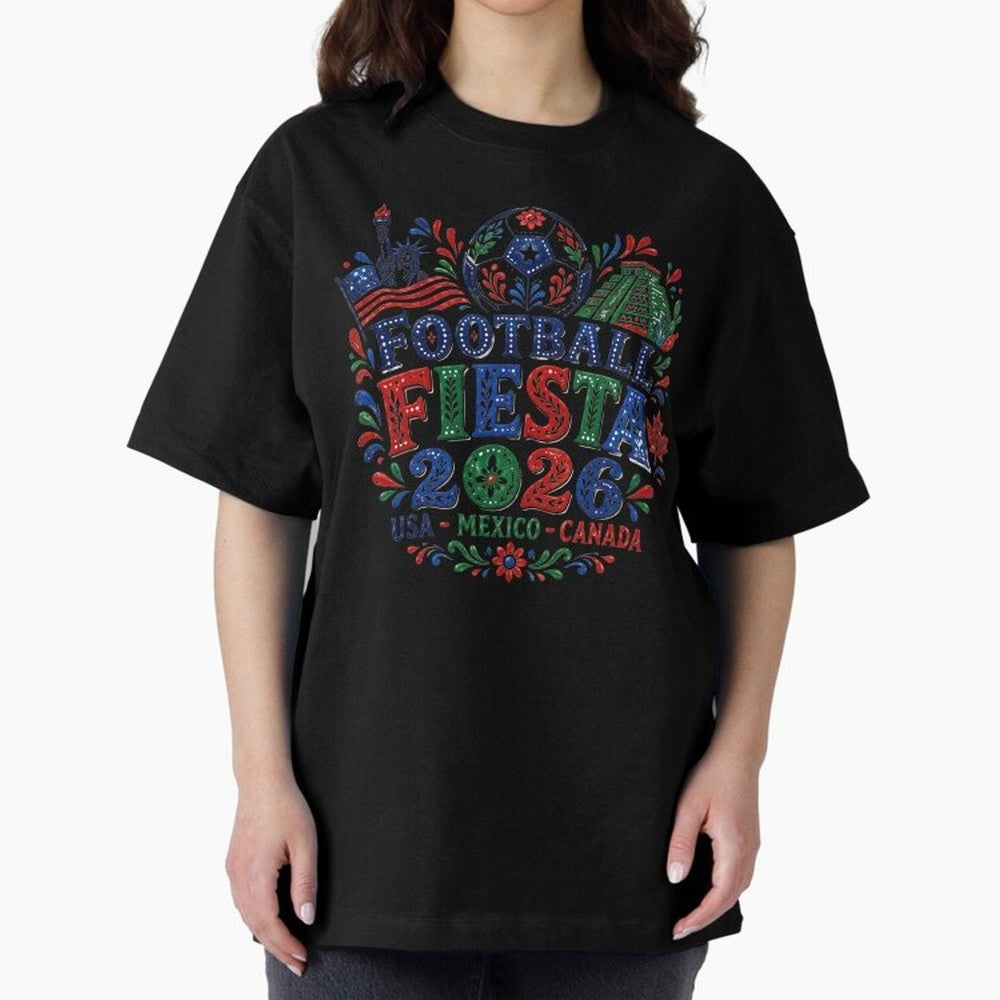 Football Fiesta 2026 USA Mexico Canada Soccer Art Classic T-Shirt Keep the Match Day Mood of Global Football Passion for FIFA World Cup 2026 USA Canada Mexico, Capturing Messi, Neymar and Mbappe, France and Portugal, Championship Spirit, Famous
