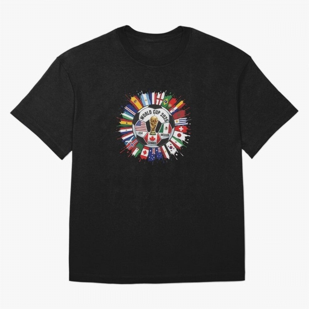 World Cup 2026 Kids, USA Mexico Canada Host Countries, International Football Flags Top, Gameday Soccer Apparel, Soccer Fan Youth Classic T-Shirt Create FIFA World Cup 2026 Group Stage for Fans of Neymar and Brazil, Portugal and Argentina, Bringing