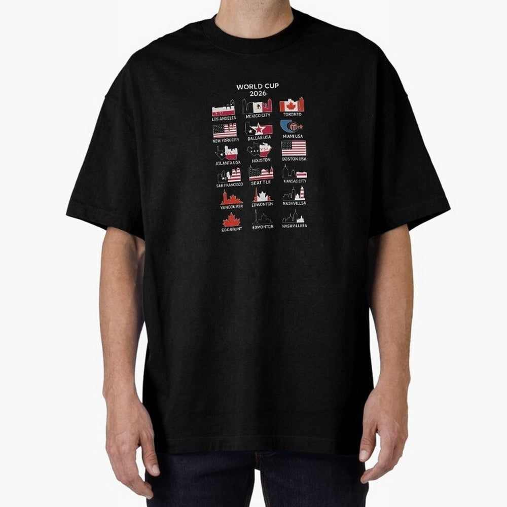 World Cup 2026 Host Cities T-Shirt_84292126 Classic T-Shirt Join the Global Buzz around FIFA World Cup 2026 USA Canada Mexico Spirit, Celebrating France and Portugal, Cristiano Ronaldo, Game Day Rituals, Football Legends, Country Pride and the Road