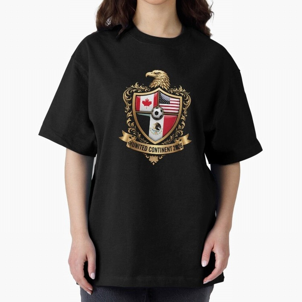 Golden Continental Eagle Soccer World Cup Crest 2026 T-Shirt_83050983 Classic T-Shirt Show Support during Global Football Passion for FIFA World Cup 2026 Group Stage, Made for Haaland and Mbappe, Spain and Netherlands, Global Supporter Spirit,