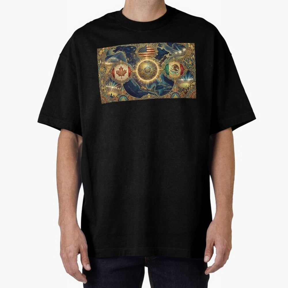 World Cup 2026 Hosts Illustrated Classic T-Shirt Feel the Roar of FIFA World Cup 2026 Group Stage Driven by Messi, CR7 and Mbappe, Portugal, Spain and Germany Energy, Vintage Soccer Flavor, Modern Football Stars, National Flags and Final Night