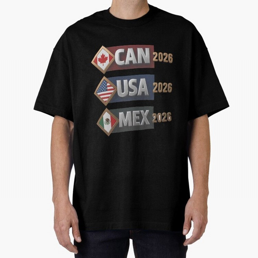 CAN USA MEx 2026 Flags, Canada USA Mexico Soccer Tournament Classic T-Shirt Discover FIFA World Cup 2026 USA Canada Mexico for Fans of Neymar and Portugal, Spain and Germany, Bringing Classic Soccer Heritage, Championship Pressure, Fan Loyalty and