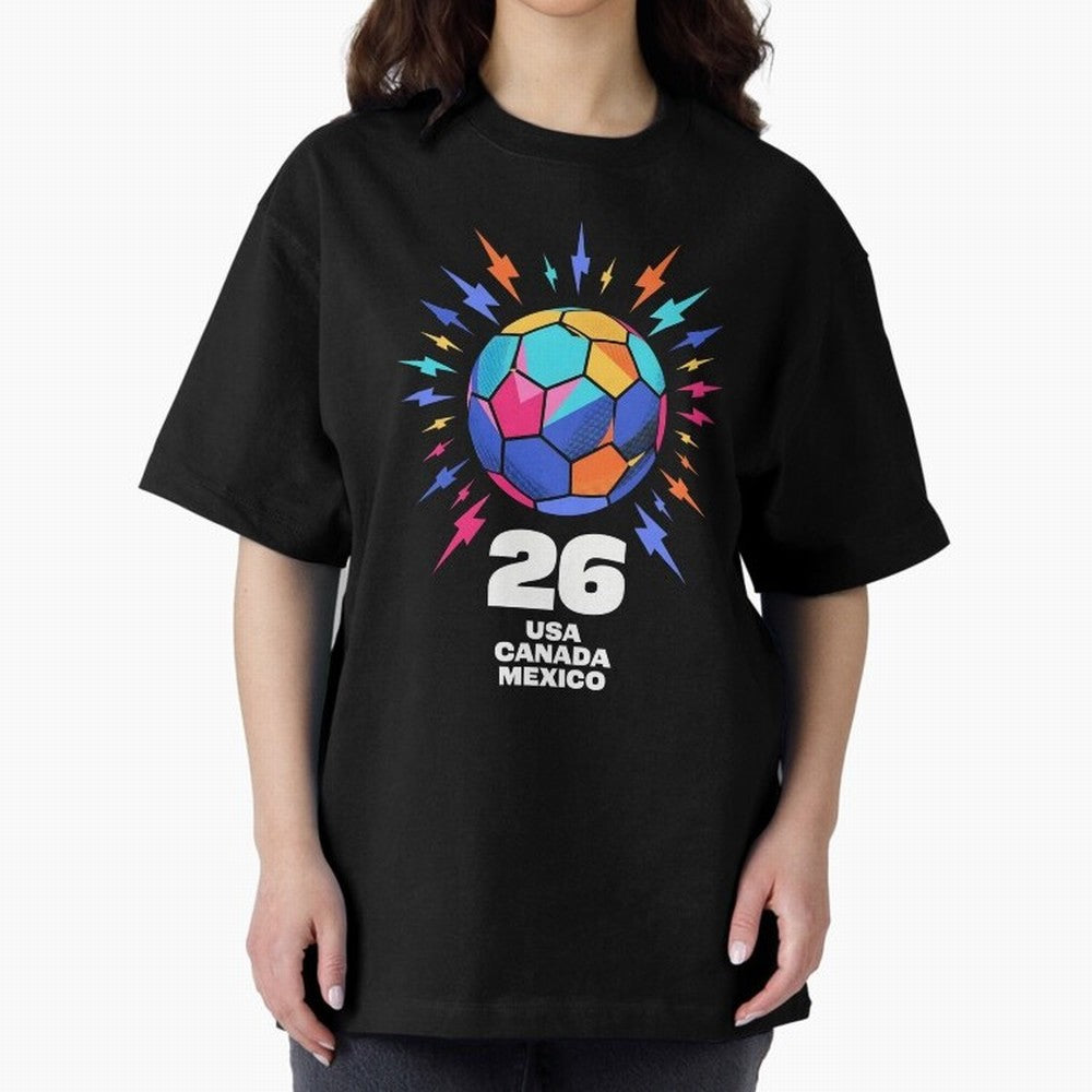 2026 Colorful Soccer Ball USA Canada Mexico 26 Classic T-Shirt Celebrate Rivalries and Pride in the FIFA World Cup 2026 USA Canada Mexico Journey through Neymar, Haaland and Cristiano Ronaldo Highlights, Portugal Pride, Football History, Final
