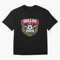 Dallas 2026 Host City Emblem with Laurel Classic T-Shirt Remember Iconic Moments from FIFA World Cup 2026 USA Canada Mexico Spirit, Inspired by Brazil, Messi and Cristiano Ronaldo, Tournament Hype, Historic Matchups, Family Viewing Parties and