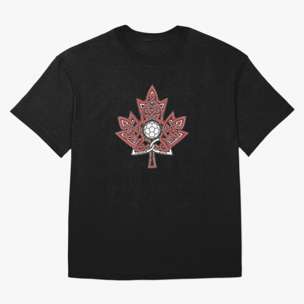 Interwoven Maple Leaf Canada Soccer 2026 T-Shirt_83135197 Classic T-Shirt Carry the Dream of FIFA World Cup 2026 Group Stage for Fans of Messi and England, Bringing Retro Football Energy, Iconic Rivalries, Trophy Chase Drama and Stadium Atmosphere;