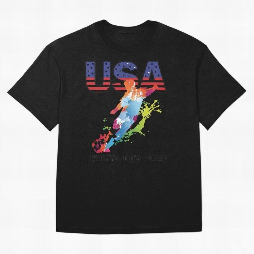 USA CAN MEX 26 Football Shirt | Color Splash International Fan Tee Classic T-Shirt Join the FIFA World Cup 2026 Group Stage Journey through Haaland and Mbappe Highlights, Brazil Pride, Retro Football Energy, Iconic Rivalries, Trophy Chase Drama and