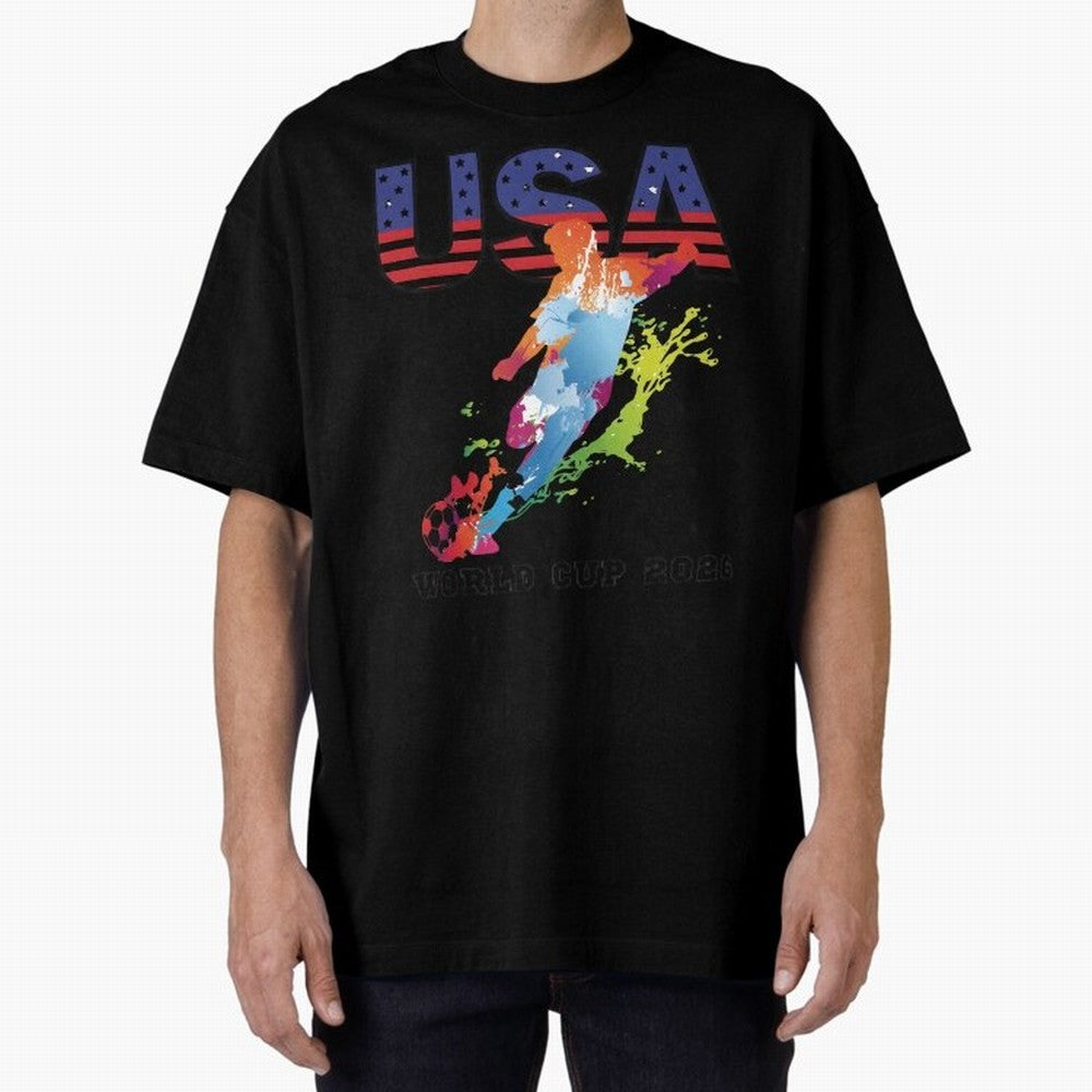 USA CAN MEX 26 Football Shirt | Color Splash International Fan Tee Classic T-Shirt Join the FIFA World Cup 2026 Group Stage Journey through Haaland and Mbappe Highlights, Brazil Pride, Retro Football Energy, Iconic Rivalries, Trophy Chase Drama and
