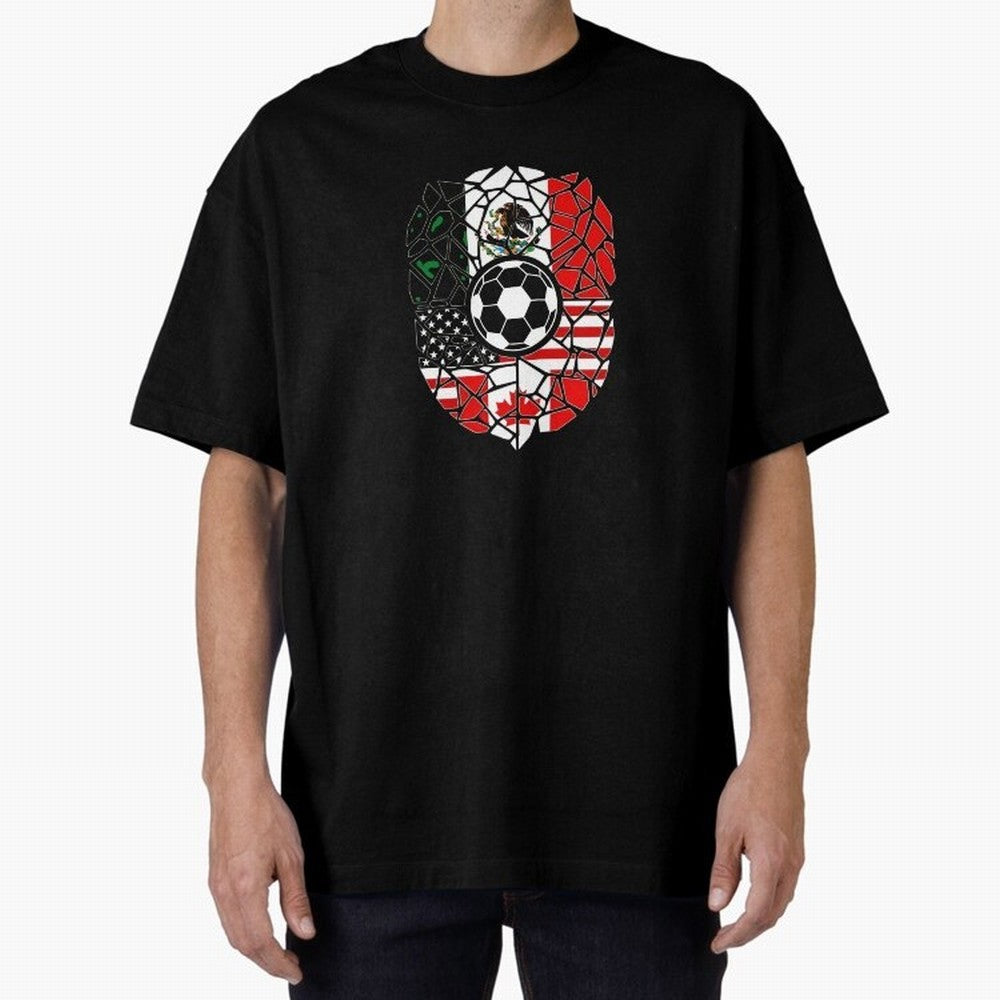 Mosaic Soccer Crest USA Canada Mexico Unity 2026 T-Shirt_82794688 Classic T-Shirt Stand with Global Football Passion for FIFA World Cup 2026, Featuring Haaland, Spain and Netherlands, Sports Nostalgia, International Competition, Famous Players and
