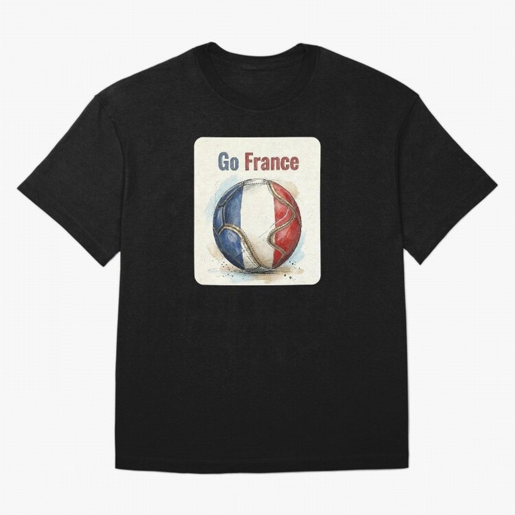 Go France Soccer Ball Flag | French Football Fan Graphic Tee Classic T-Shirt Celebrate National Team Dreams in FIFA World Cup 2026 USA Canada Mexico for Fans of Neymar and England, Bringing Goal Celebration Energy, Supporter Heritage, Football
