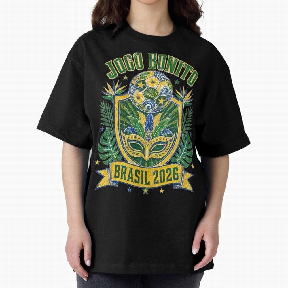 Jogo Bonito Brasil 2026 World Cup Soccer T-Shirt Classic T-Shirt Feel FIFA World Cup 2026 USA Canada Mexico Connected to Haaland and Mbappe, Argentina and Brazil Energy, Football History, Final Match Energy, Crowd Noise and Once in a Lifetime