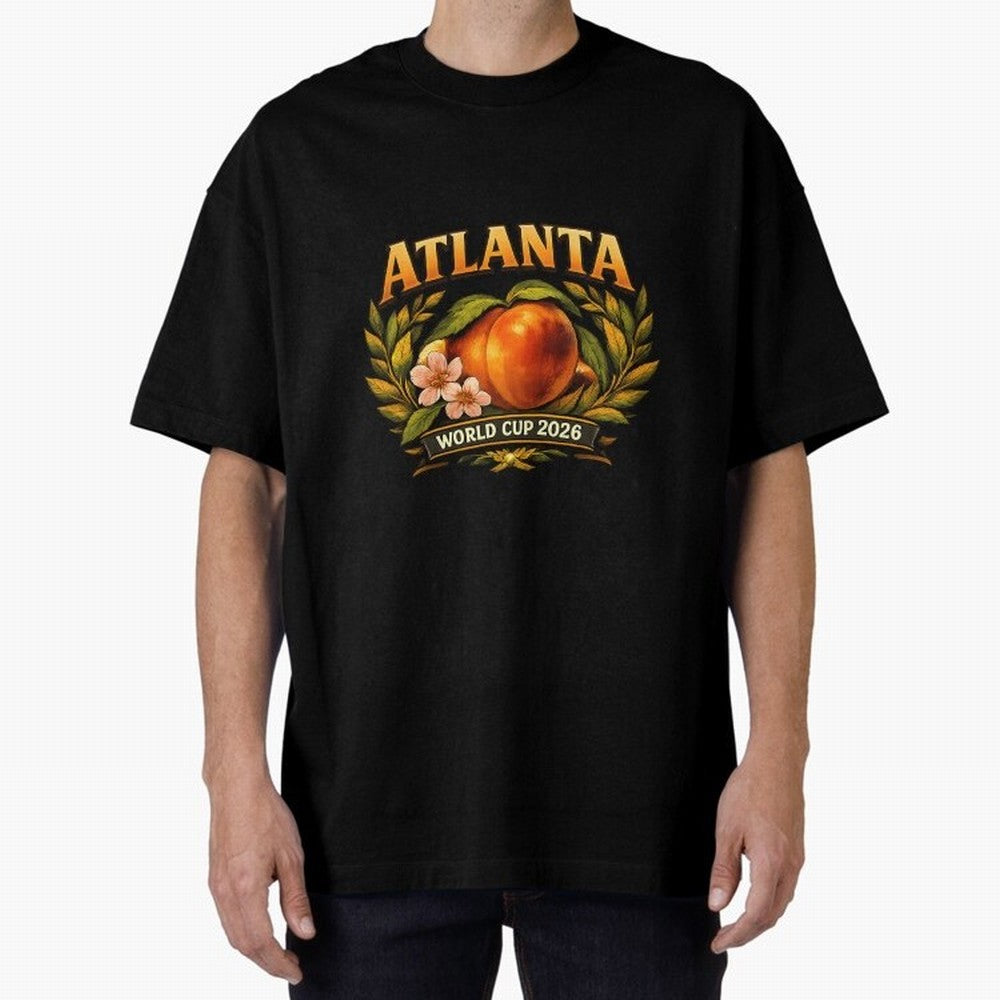 Atlanta 2026 World Cup Host City ¡ª Georgia Peach Laurel Wreath Classic T-Shirt Unlock the FIFA World Cup 2026 Group Stage Journey through Neymar, Haaland and Cristiano Ronaldo Highlights, Portugal, Spain and Germany Pride, Worldwide Fan Energy,