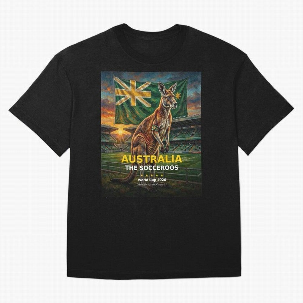 Australia Socceroos - World Cup 2026 Soccer Fan Tee Classic T-Shirt Mark the FIFA World Cup 2026 USA Canada Mexico Journey through Messi Highlights, France Pride, Championship Spirit, Famous Goals, Roaring Crowds and International Football Unity;