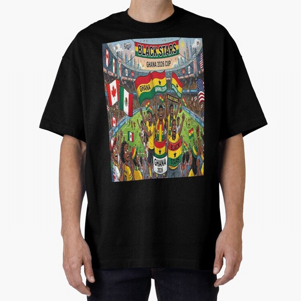Ghana World Cup 2026 - Stadium Classic T-Shirt Relive Legendary Nights from the FIFA World Cup 2026 USA Canada Mexico Journey through Haaland and Mbappe Highlights, Portugal, Spain and Germany Pride, Global Supporter Spirit, Legendary Goals,