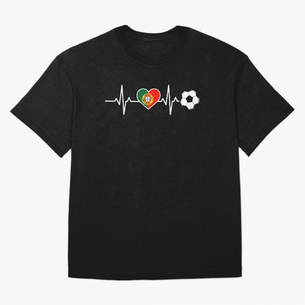 Portugal Football Heartbeat | Sele??o Das Quinas Soccer Fan Classic T-Shirt Experience the Global Stage of Global Football Passion for FIFA World Cup 2026 USA Canada Mexico, Inspired by CR7, Brazil, Championship Spirit, Famous Goals, Roaring Crowds