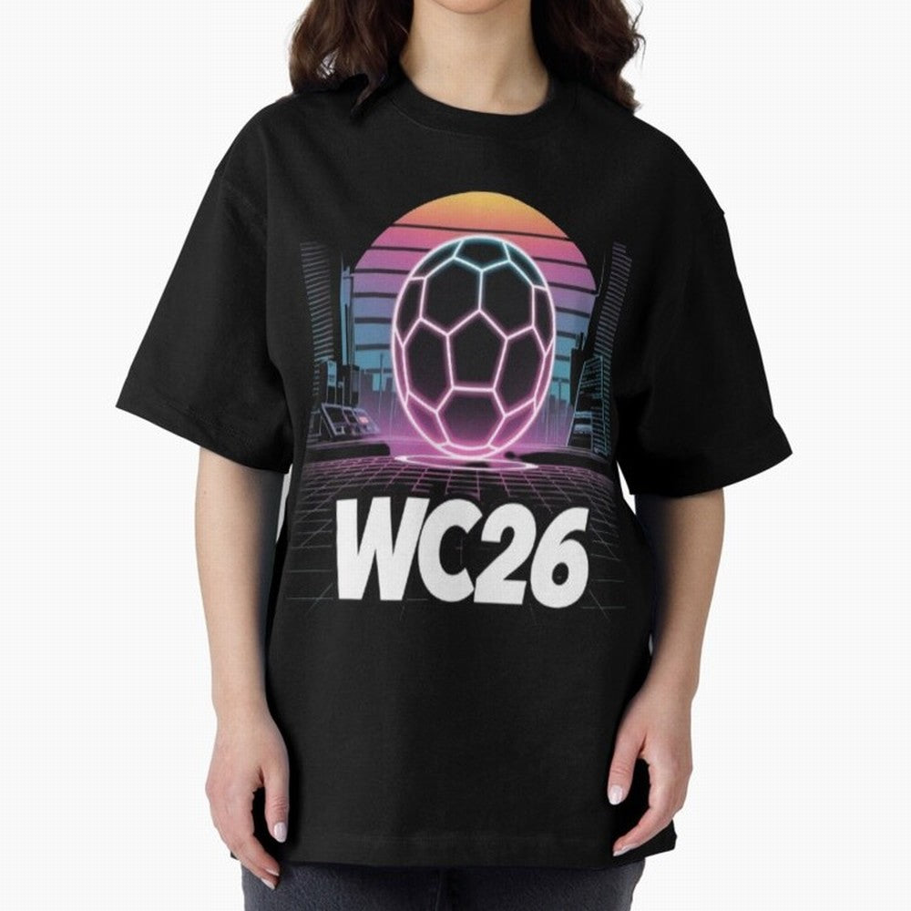 Retrofuturistic World Cup 2026 ¡ª Retro Sci-Fi Football Poster Classic T-Shirt Unlock FIFA World Cup 2026 USA Canada Mexico Spirit, Inspired by Netherlands, Mbappe and Neymar, Retro Football Energy, Iconic Rivalries, Trophy Chase Drama and Stadium