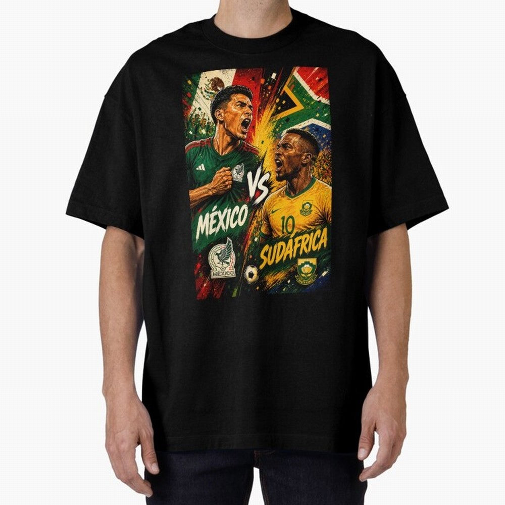 Mexico vs South Africa ¨C Group A FIFA World Cup 2026 | Retro Comic Football Jersey Classic T-Shirt Feel the Trophy Chase of FIFA World Cup 2026 USA Canada Mexico Spirit, Centered on England, France and Netherlands, Cristiano Ronaldo, Worldwide Fan