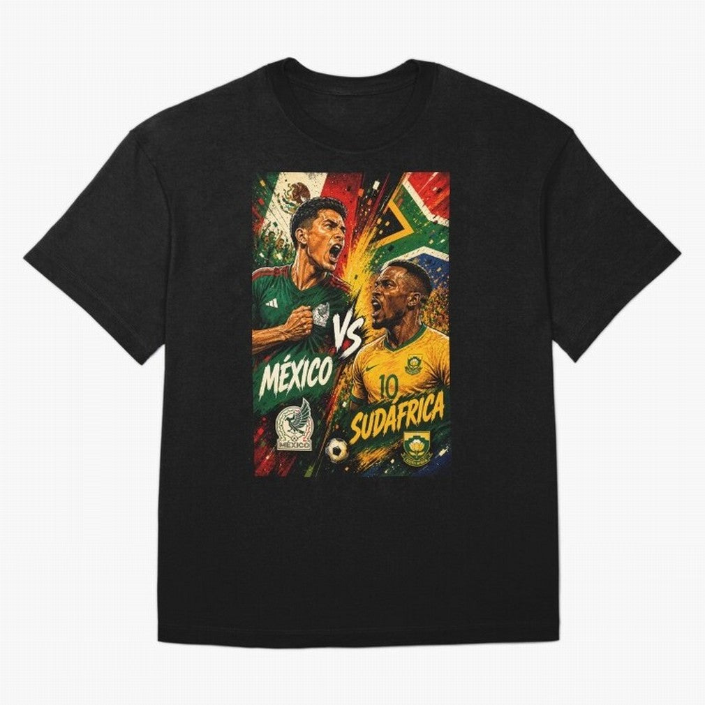 Mexico vs South Africa ¨C Group A FIFA World Cup 2026 | Retro Comic Football Jersey Classic T-Shirt Feel the Trophy Chase of FIFA World Cup 2026 USA Canada Mexico Spirit, Centered on England, France and Netherlands, Cristiano Ronaldo, Worldwide Fan