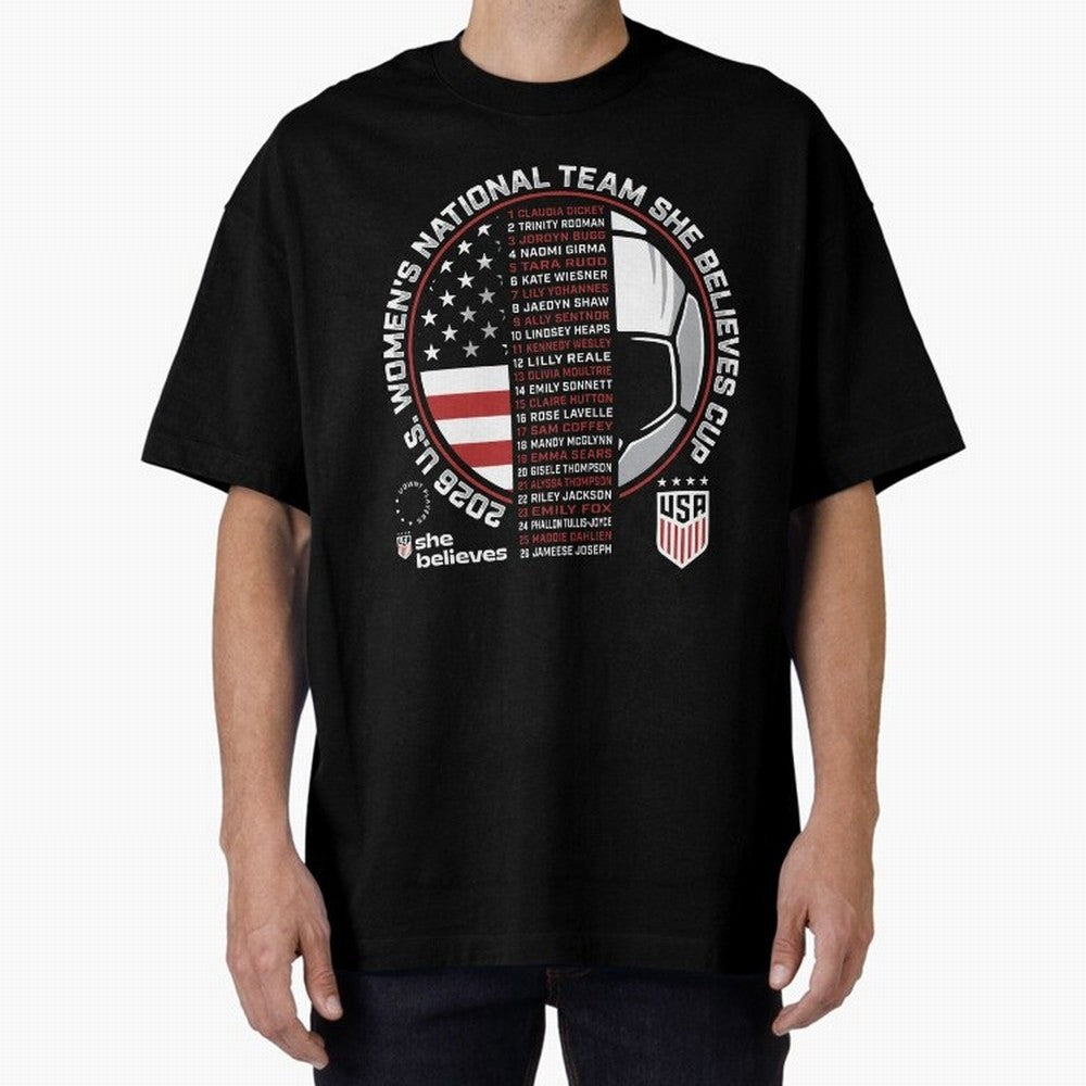 She Believes Cup Champions U.S. Women¡¯s National Soccer Team 2026 Classic T-Shirt Represent Football Lovers during FIFA World Cup 2026 Group Stage for Fans of Mbappe and Neymar and Brazil, Bringing Vintage Soccer Flavor, Modern Football Stars,