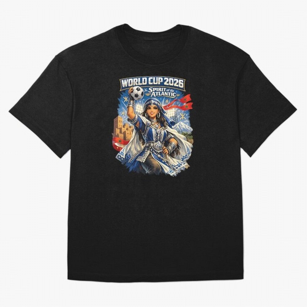 Moroccan Women World Cup 2026 Atlantic Spirit Classic T-Shirt Celebrate Global Football Passion for FIFA World Cup 2026, Connected to Messi, CR7 and Mbappe, England, Vintage Soccer Flavor, Modern Football Stars, National Flags and Final Night