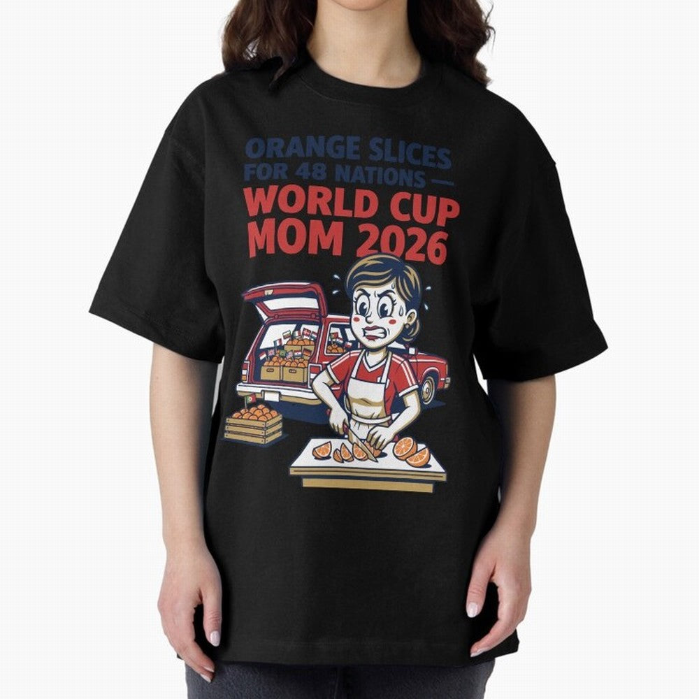 Orange Slices for 48 Nations World Cup Mom V1 Classic T-Shirt Represent Football Lovers during FIFA World Cup 2026 Group Stage Made for Mbappe and Neymar, Germany Energy, Classic Soccer Heritage, Championship Pressure, Fan Loyalty and International