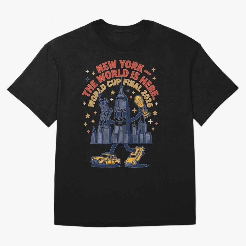 New York World Cup Final ¡ª The World Is Here V1 Classic T-Shirt Honor Football Greatness during Global Football Passion for FIFA World Cup 2026, Highlighting CR7, Germany, Football History, Final Match Energy, Crowd Noise and Once in a Lifetime