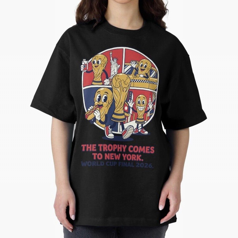 The Trophy Comes to New York ¡ª World Cup Final V2 Classic T-Shirt Celebrate Golden Goal Energy in Global Football Passion for FIFA World Cup 2026, Celebrating CR7 and Messi, Portugal, Soccer Culture, Superstar Moments, National Team Dreams and