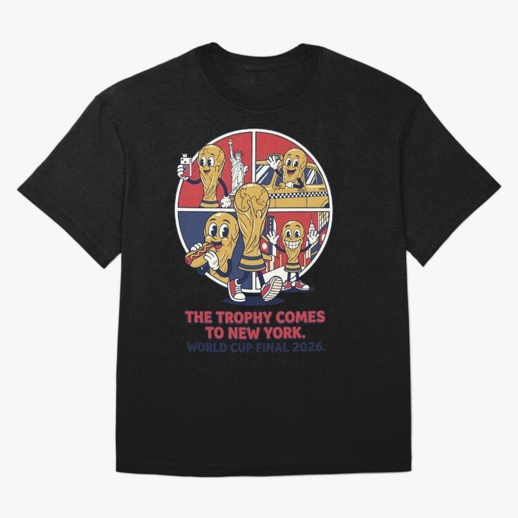 The Trophy Comes to New York ¡ª World Cup Final V2 Classic T-Shirt Celebrate Golden Goal Energy in Global Football Passion for FIFA World Cup 2026, Celebrating CR7 and Messi, Portugal, Soccer Culture, Superstar Moments, National Team Dreams and