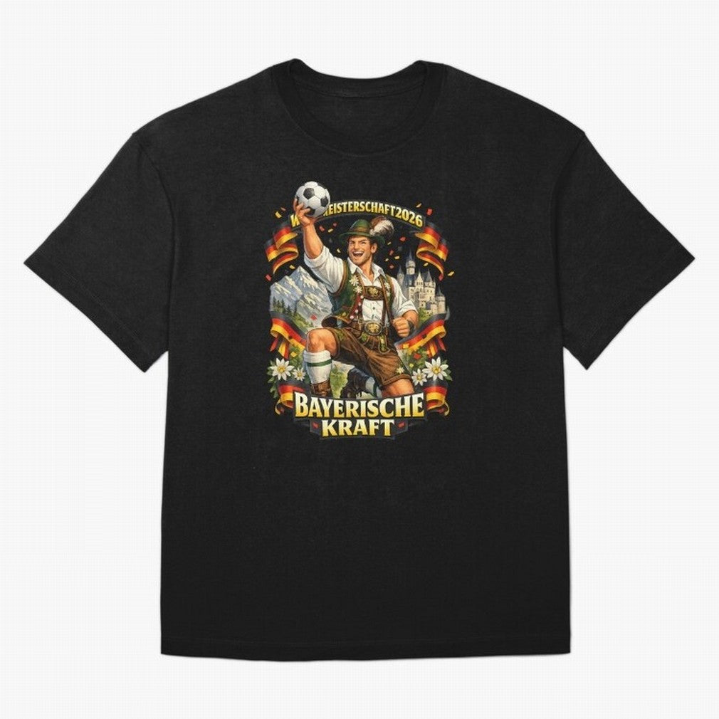 Bayerische Kraft World Cup 2026 Germany Fan Classic T-Shirt Cheer for Global Football Passion for FIFA World Cup 2026, Highlighting Messi, Neymar and Mbappe, England and Germany, Championship Spirit, Famous Goals, Roaring Crowds and International