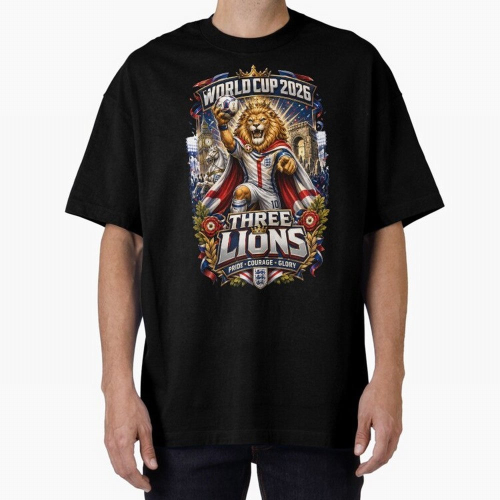Three Lions World Cup 2026 Classic T-Shirt Stand Out with Spirit from the FIFA World Cup 2026 Journey through Mbappe Highlights, Argentina Pride, Worldwide Fan Energy, Dramatic Goals, Stadium Lights and Championship Celebrations; Built for