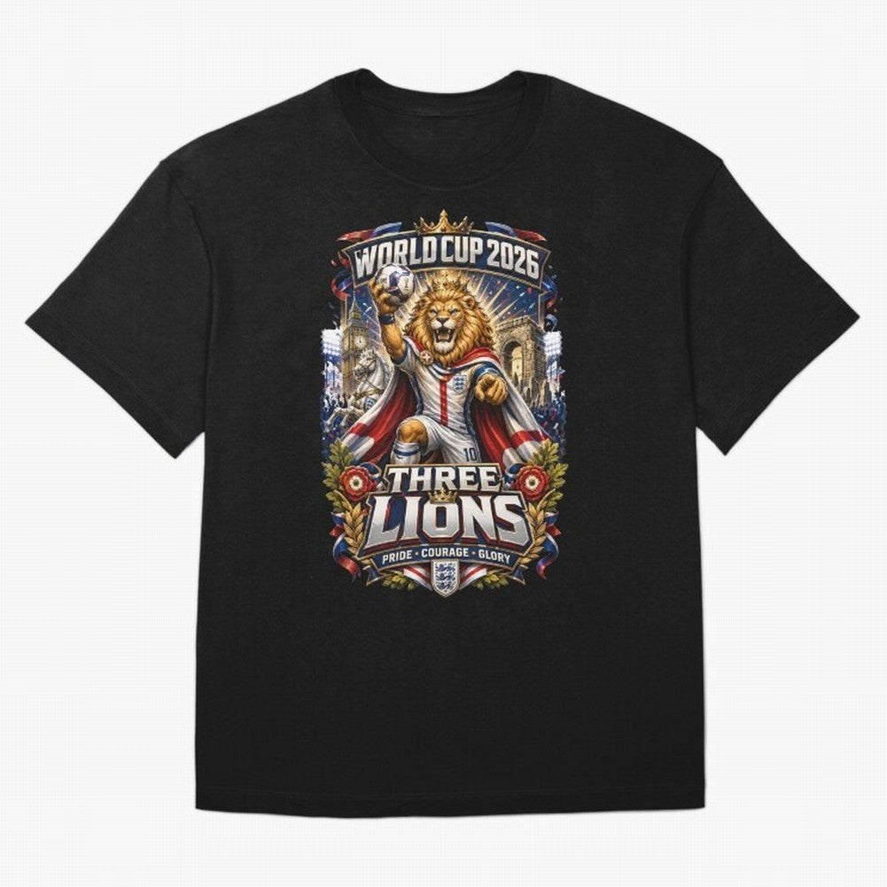 Three Lions World Cup 2026 Classic T-Shirt Stand Out with Spirit from the FIFA World Cup 2026 Journey through Mbappe Highlights, Argentina Pride, Worldwide Fan Energy, Dramatic Goals, Stadium Lights and Championship Celebrations; Built for