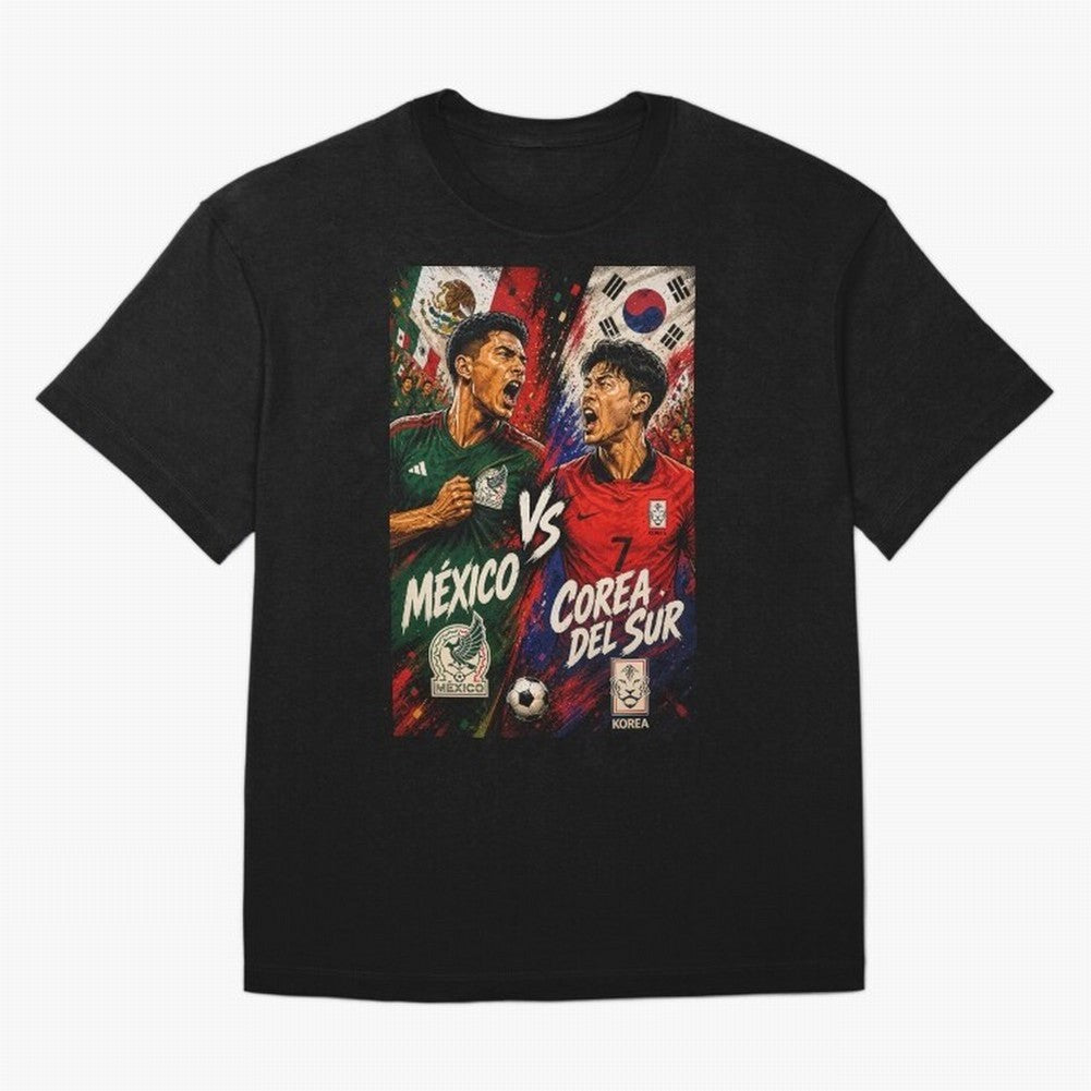 Mexico vs South Korea ¨C Group A FIFA World Cup 2026 | Comic Style Soccer Jersey Classic T-Shirt Showcase FIFA World Cup 2026 Spirit, with England, France and Netherlands, Cristiano Ronaldo, Football Festival Excitement, Trophy Ambitions, Country
