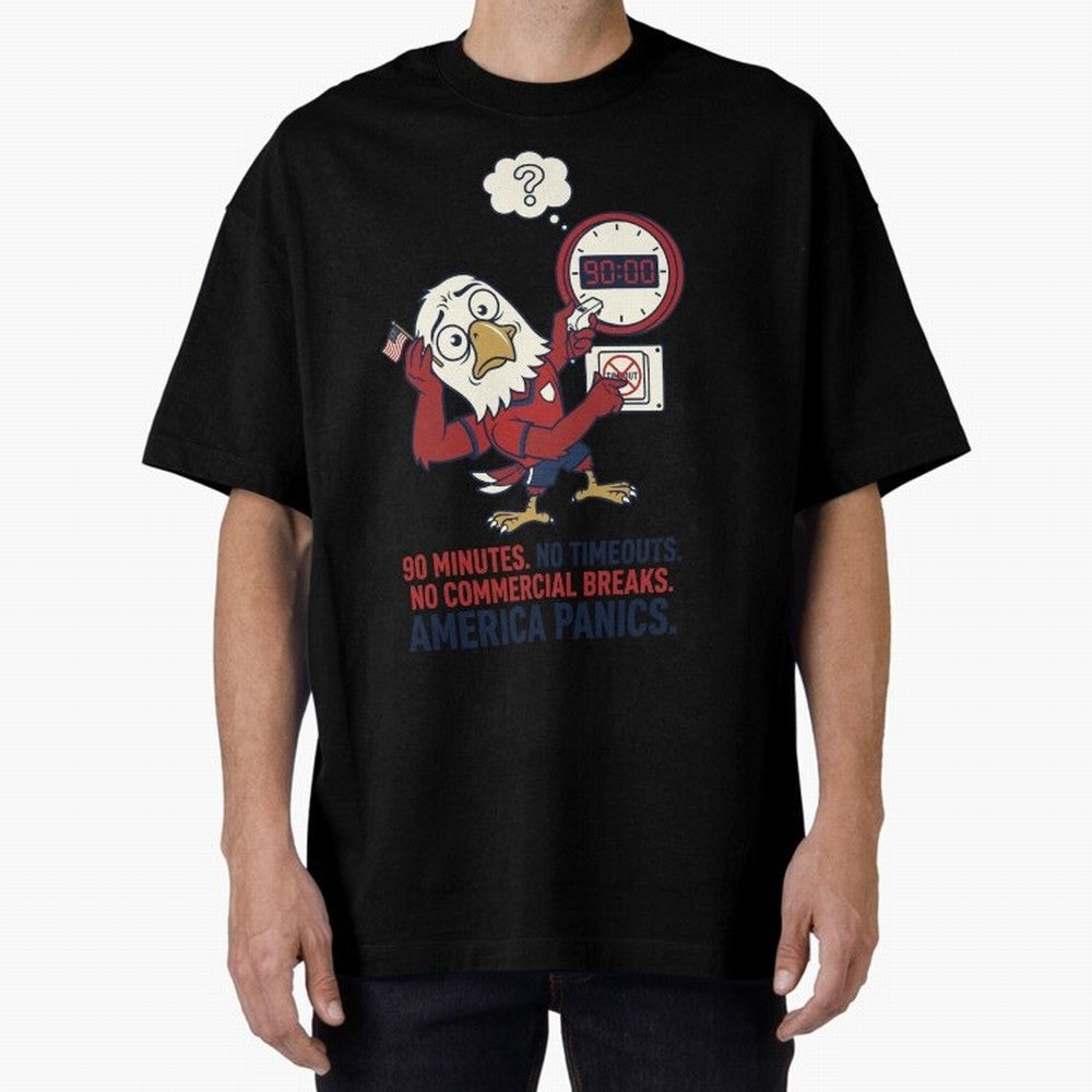 America Panics ¡ª No Timeouts No Commercials V1 Classic T-Shirt Show Up for the Glory of Global Football Passion for FIFA World Cup 2026, Highlighting CR7 and Messi, Netherlands, Vintage Soccer Flavor, Modern Football Stars, National Flags and