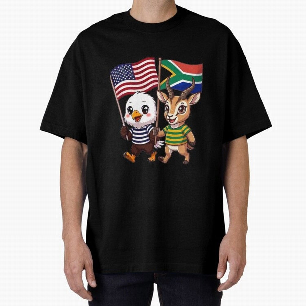 The American eagle and its friend, the South African springbok Classic T-Shirt Experience the Global Stage of FIFA World Cup 2026 Group Stage for Fans of Cristiano Ronaldo, Haaland and CR7 and Argentina and Brazil, Bringing Retro Football Energy,