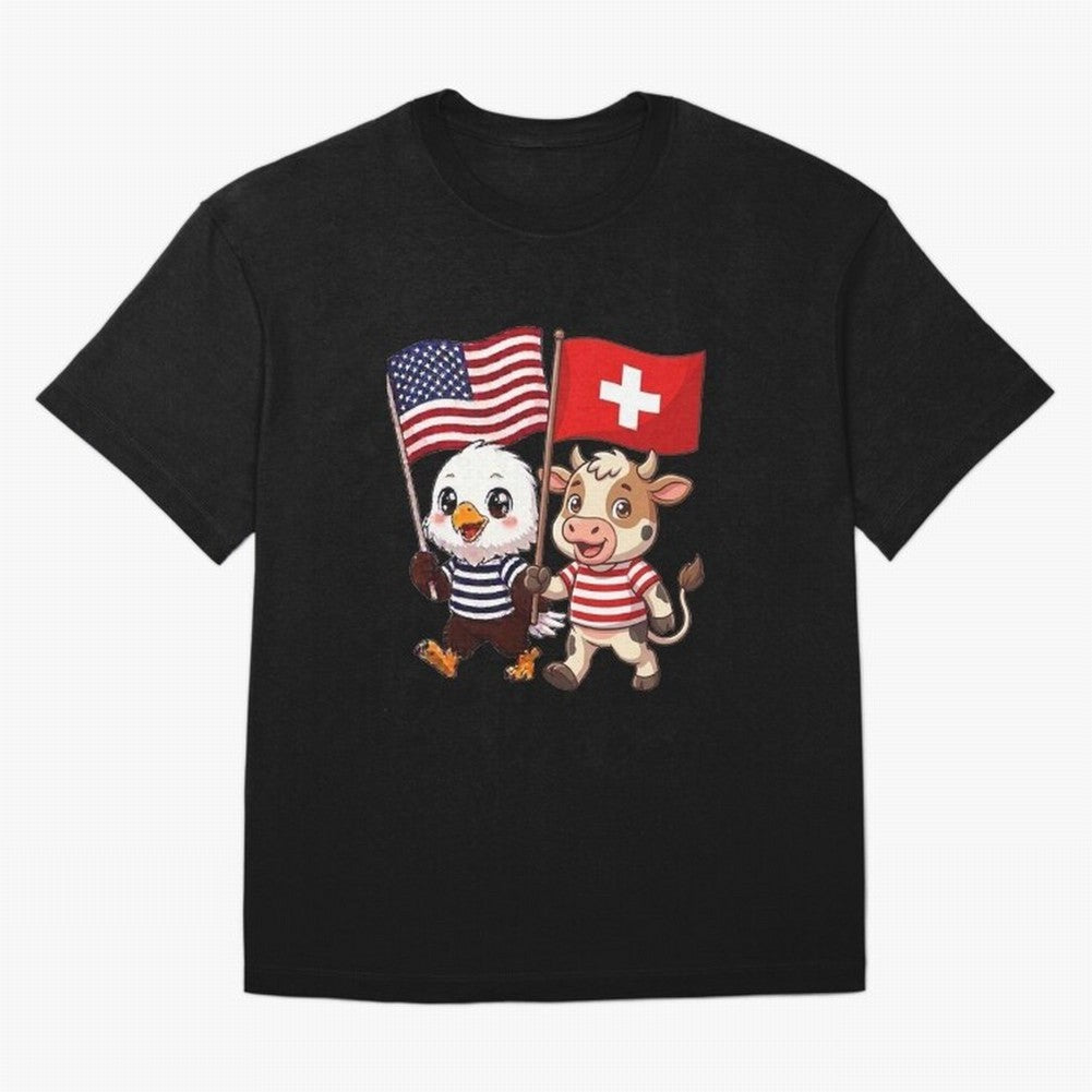 The American eagle and its friend, the Swiss calf Classic T-Shirt Feel the Heartbeat of Global Football Passion for FIFA World Cup 2026 Group Stage, Capturing Neymar, Haaland and Cristiano Ronaldo, England, Sports Nostalgia, International