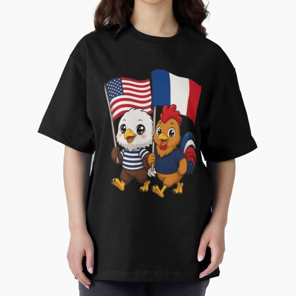 The American eagle and its friend, the French rooster Classic T-Shirt Experience FIFA World Cup 2026 Featuring Haaland and Mbappe, Argentina, France and Brazil Energy, Goal Celebration Energy, Supporter Heritage, Football Icons and Worldwide