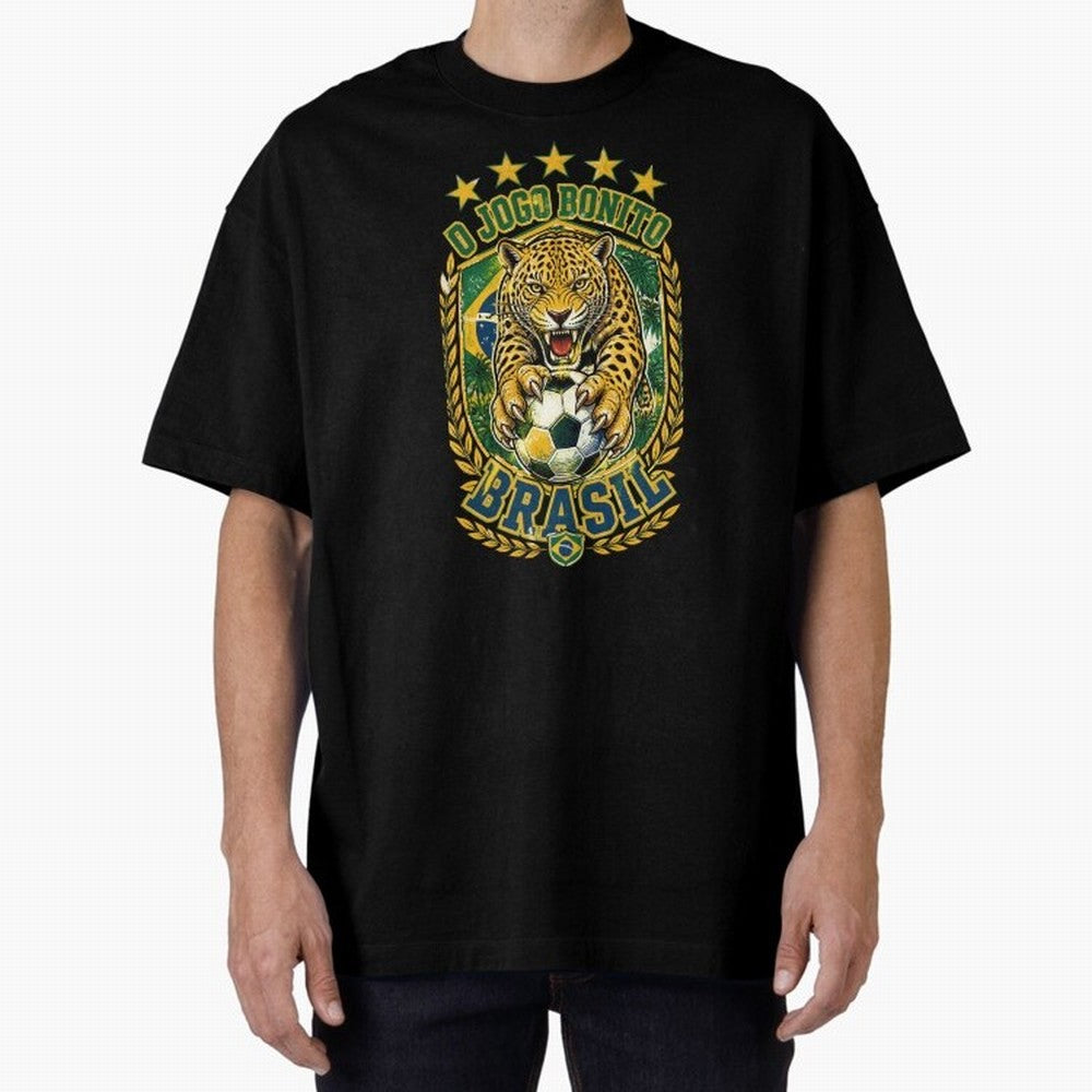 Brazil Soccer Jaguar - O Jogo Bonito Vintage 5 Stars Football Fan T-Shirt Classic T-Shirt Capture Stadium Memories from the FIFA World Cup 2026 Group Stage Journey through Messi, Neymar and Mbappe Highlights, Argentina Pride, Champion Mindset,