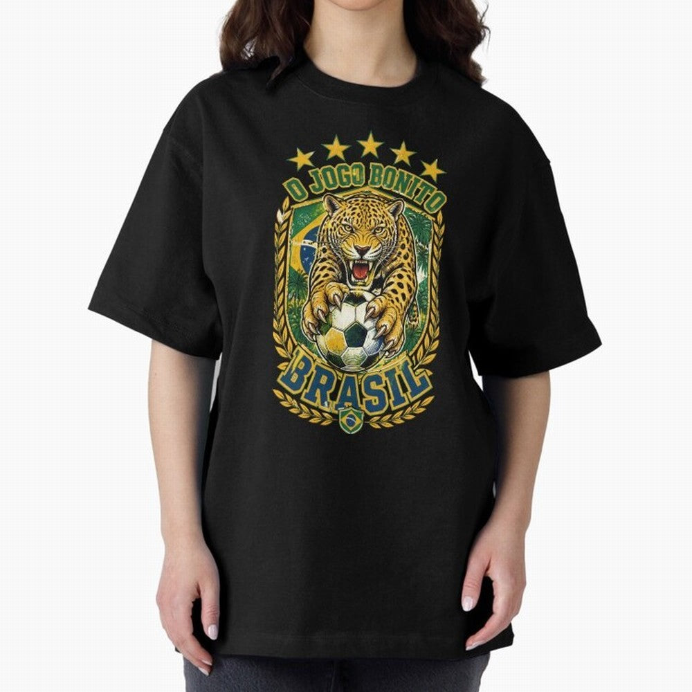 Brazil Soccer Jaguar - O Jogo Bonito Vintage 5 Stars Football Fan T-Shirt Classic T-Shirt Capture Stadium Memories from the FIFA World Cup 2026 Group Stage Journey through Messi, Neymar and Mbappe Highlights, Argentina Pride, Champion Mindset,