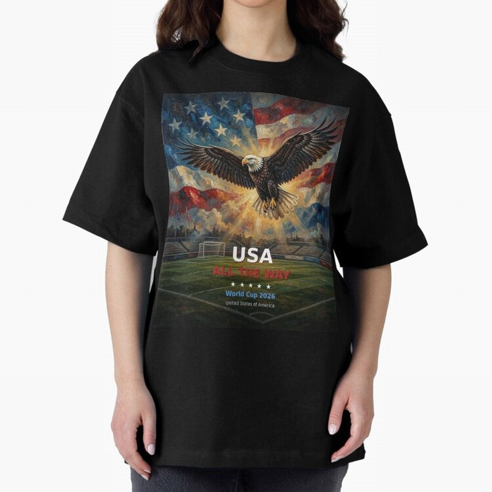 USA All The Way - American Eagle Soccer World Cup 2026 Tee Classic T-Shirt Feel International Energy from the FIFA World Cup 2026 Journey through Messi, Neymar and Mbappe Highlights, France Pride, Goal Celebration Energy, Supporter Heritage,