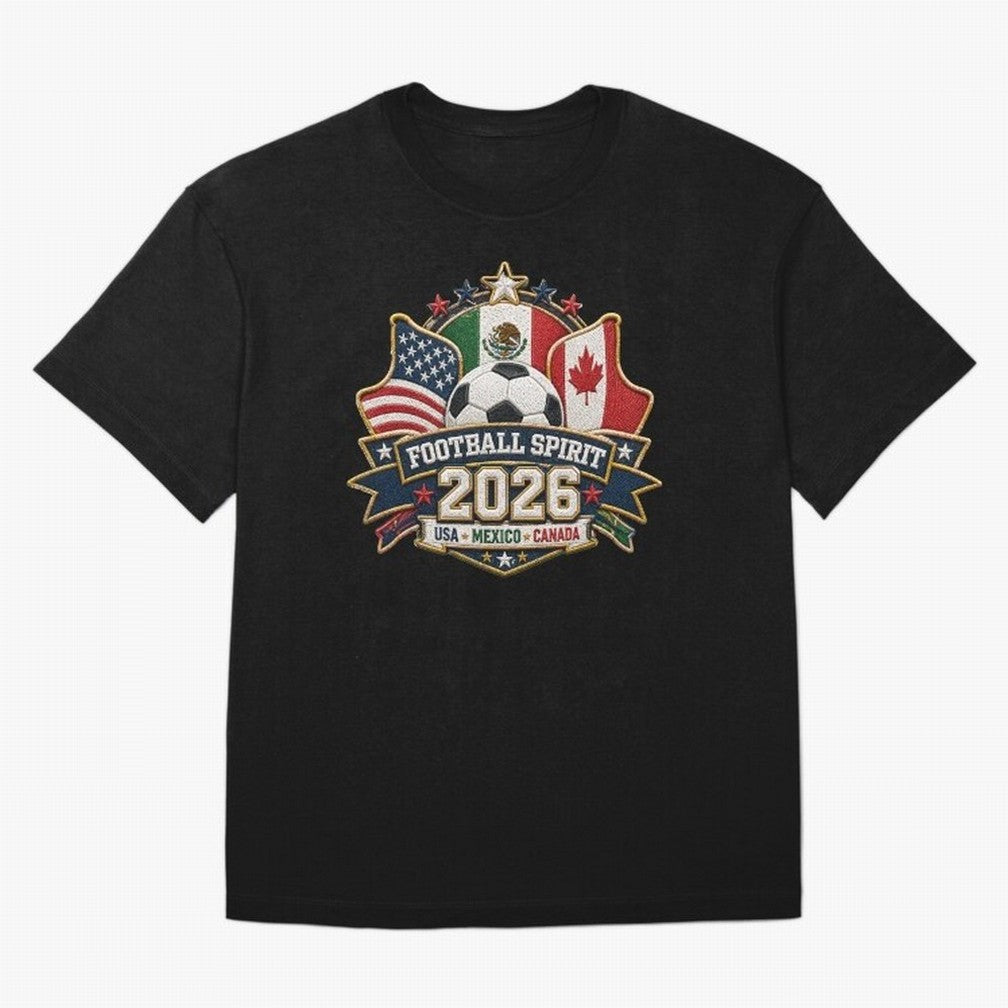 Football Spirit 2026 USA Mexico Canada Patch Design Classic T-Shirt Show Your Tournament Heart for FIFA World Cup 2026 Group Stage Spirit, Connected to Spain and Netherlands, Cristiano Ronaldo, Fan Favorite Moments, National Team Passion, Big Match
