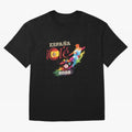 Spain Ol¨¦ 2026 Colorful Watercolor Football Graphic Classic T-Shirt Follow the Road to FIFA World Cup 2026 USA Canada Mexico Spirit, with Brazil, Mbappe, Football Passion, Legendary Performances, Festival Vibes and Supporter Community; Great for