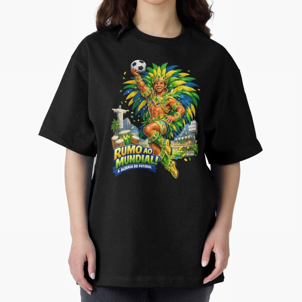 Brazil World Cup 2026 Carnival Fan Art Classic T-Shirt Follow the Final Road of FIFA World Cup 2026 USA Canada Mexico Spirit, with Argentina and Brazil, CR7 and Messi, Champion Mindset, Group Stage Buzz, Knockout Tension and Passionate Fan Culture;