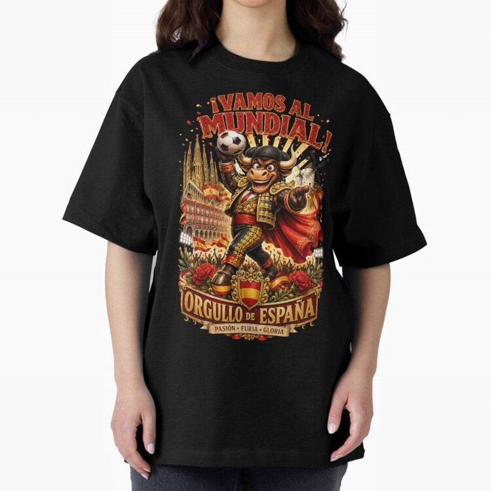 Spain World Cup 2026 Bull Fan Art Classic T-Shirt Celebrate FIFA World Cup 2026 USA Canada Mexico Spirit, Capturing England, Messi, CR7 and Mbappe, Stadium Chants, National Pride, Trophy Dreams and Unforgettable Football Memories; Ideal for