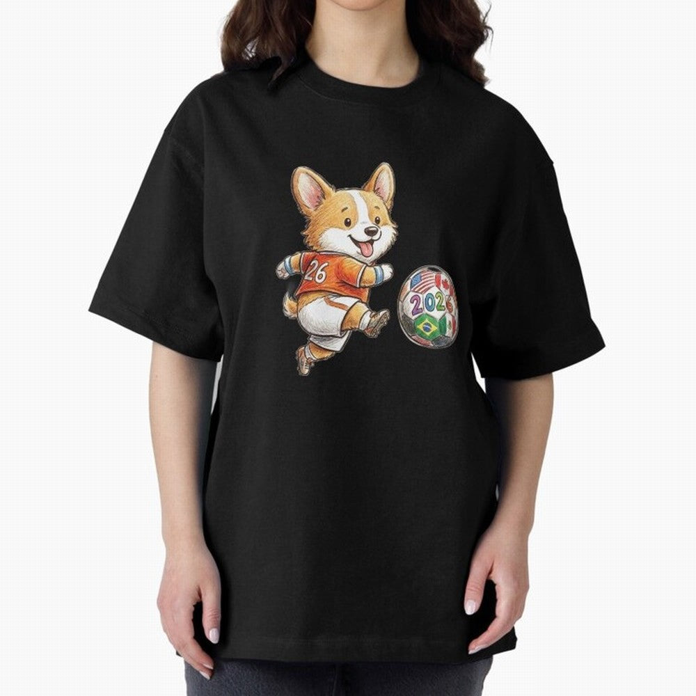Cute Corgi Soccer Striker - 2026 World Cup Orange Jersey Classic T-Shirt Relive Legendary Nights from FIFA World Cup 2026 Spirit, Capturing England, Haaland, Match Day Excitement, Supporter Culture, Golden Goals and Global Football Passion; Ideal