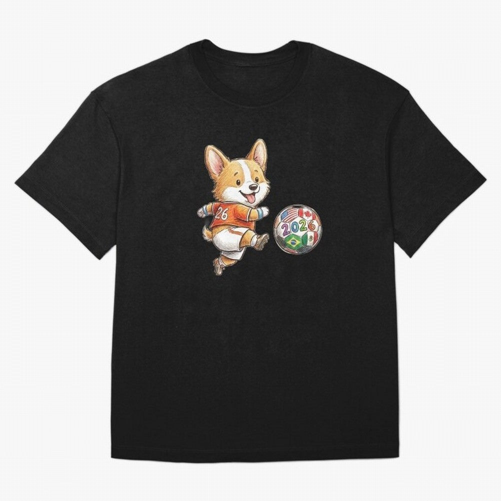 Cute Corgi Soccer Striker - 2026 World Cup Orange Jersey Classic T-Shirt Relive Legendary Nights from FIFA World Cup 2026 Spirit, Capturing England, Haaland, Match Day Excitement, Supporter Culture, Golden Goals and Global Football Passion; Ideal