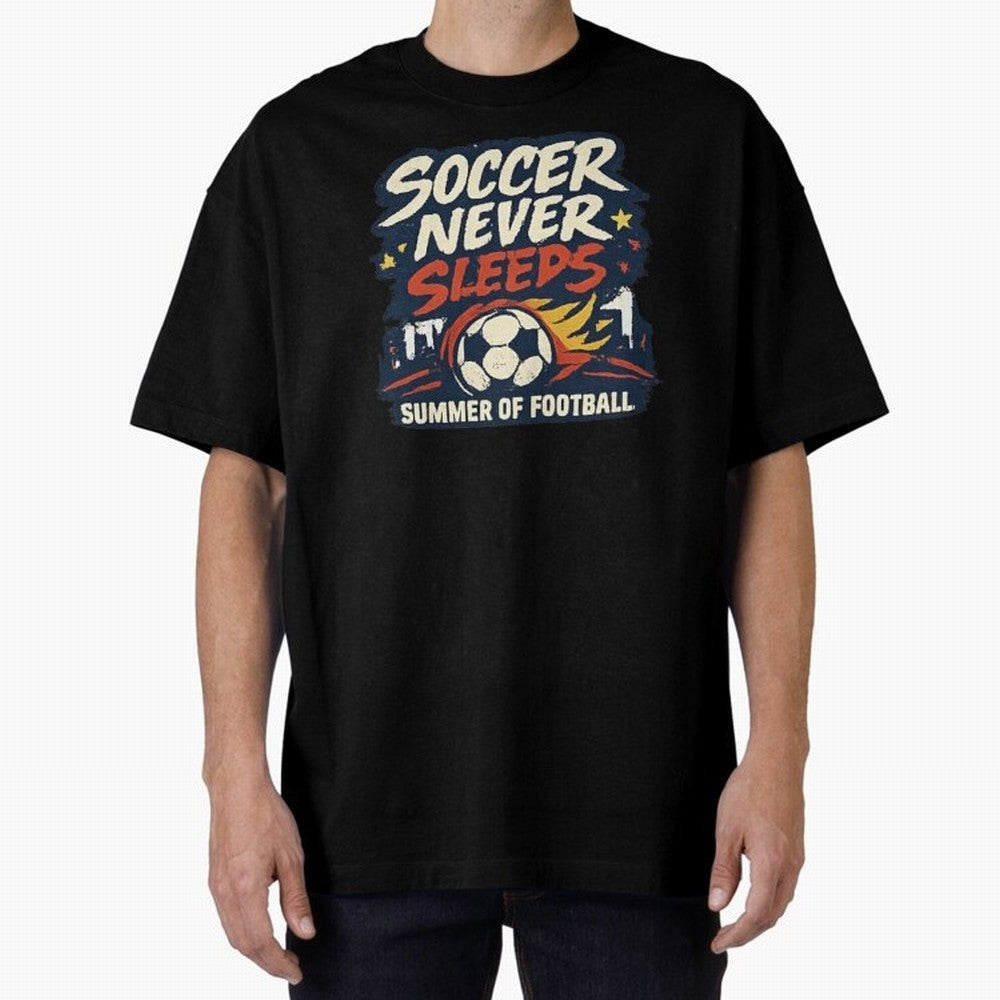 Soccer Never Sleeps Summer of Football Vintage Soccer Fan Tee Classic T-Shirt Step into FIFA World Cup 2026 Spirit, Built around Argentina, France and Brazil, Messi, CR7 and Mbappe, Match Day Excitement, Supporter Culture, Golden Goals and Global