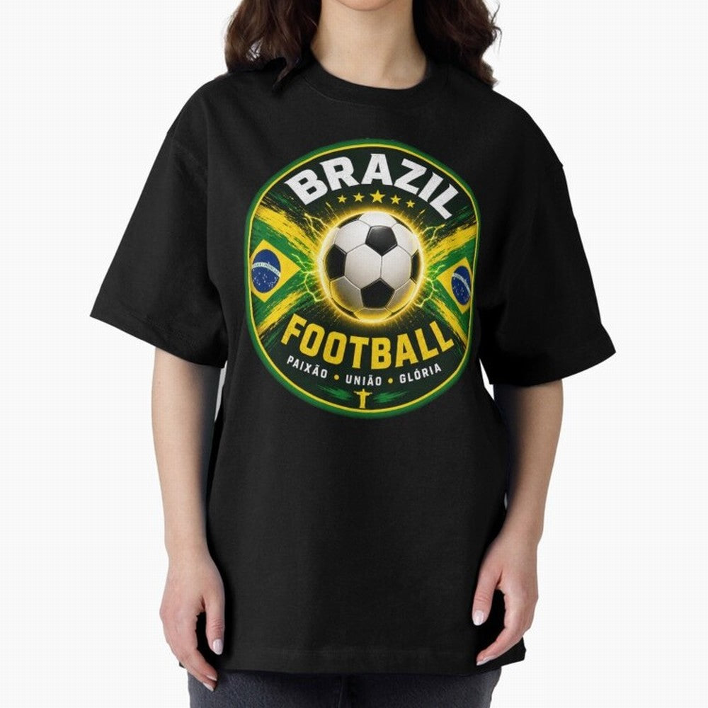 Elegant Brazil Football Emblem Classic T-Shirt Stand with the FIFA World Cup 2026 USA Canada Mexico Journey through Neymar Highlights, Portugal Pride, Stadium Memories, Football Loyalty, International Chants and Championship Tradition; Ideal for